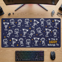 This Daddy Belongs To Custom Names - Personalized Desk Mat