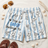 This Daddy Belongs To Custom Names - Personalized Shorts