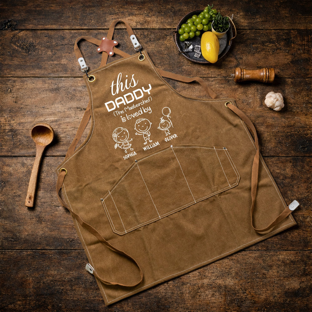 This Daddy Is Loved By Kids Funny Gift - Personalized Apron