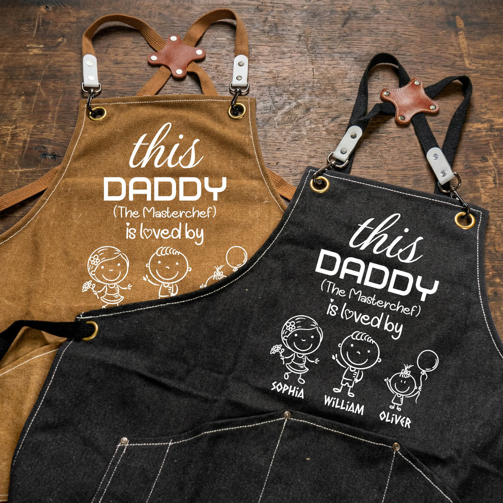 This Daddy Is Loved By Kids Funny Gift - Personalized Apron