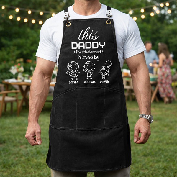 This Daddy Is Loved By Kids Funny Gift - Personalized Apron