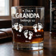 This Grandpa Belongs To - Cute Footprints - Personalized Whiskey Glass