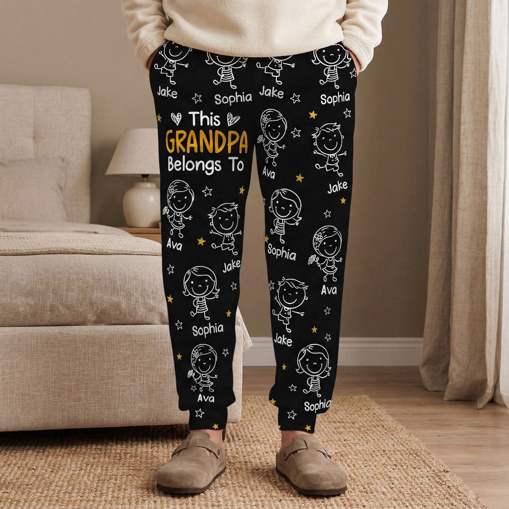 This Grandpa Belongs To Doodle - Personalized Sweatpants, Lounge Pants With Pockets