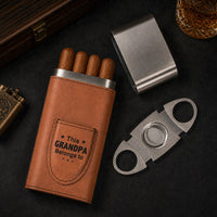 This Grandpa Belongs To Doodle Style - Personalized Cigar Case