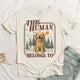 This Human Belongs To - Vintage Version - Personalized Shirt