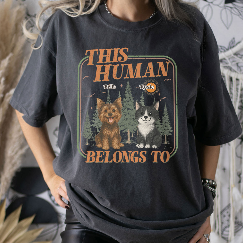 This Human Belongs To - Vintage Version - Personalized Shirt