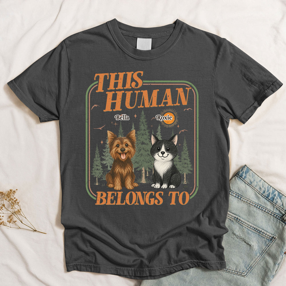 This Human Belongs To - Vintage Version - Personalized Shirt