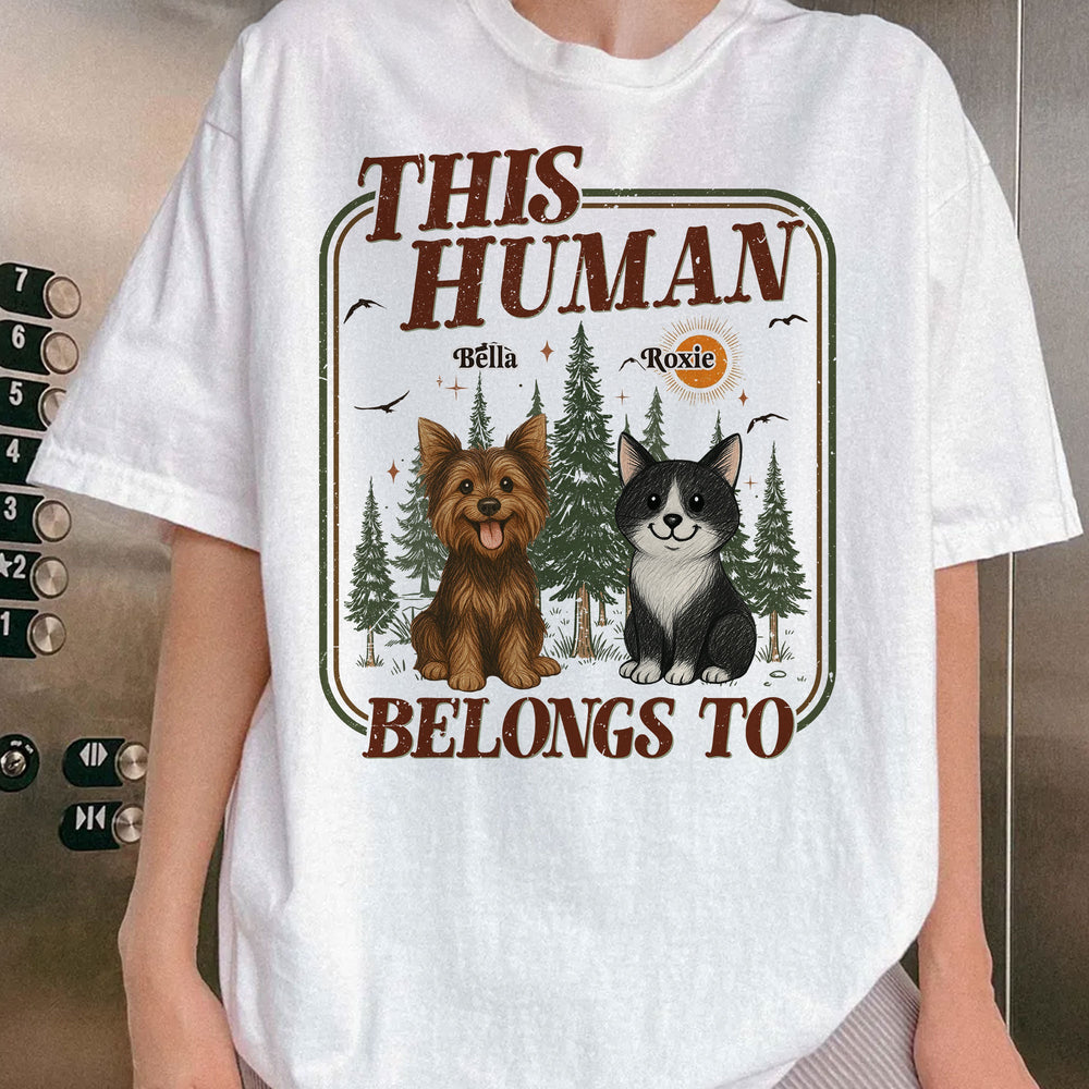 This Human Belongs To - Vintage Version - Personalized Shirt
