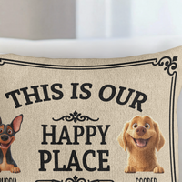 Personalized This Is My Happy Place Pet Photo Pillow Cover