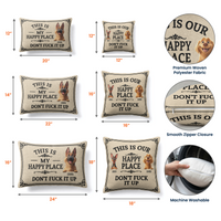 Personalized This Is My Happy Place Pet Photo Pillow Cover
