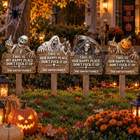 Personalized Funny Halloween Metal Garden Stake Yard Sign