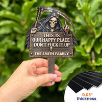 Personalized Funny Halloween Metal Garden Stake Yard Sign