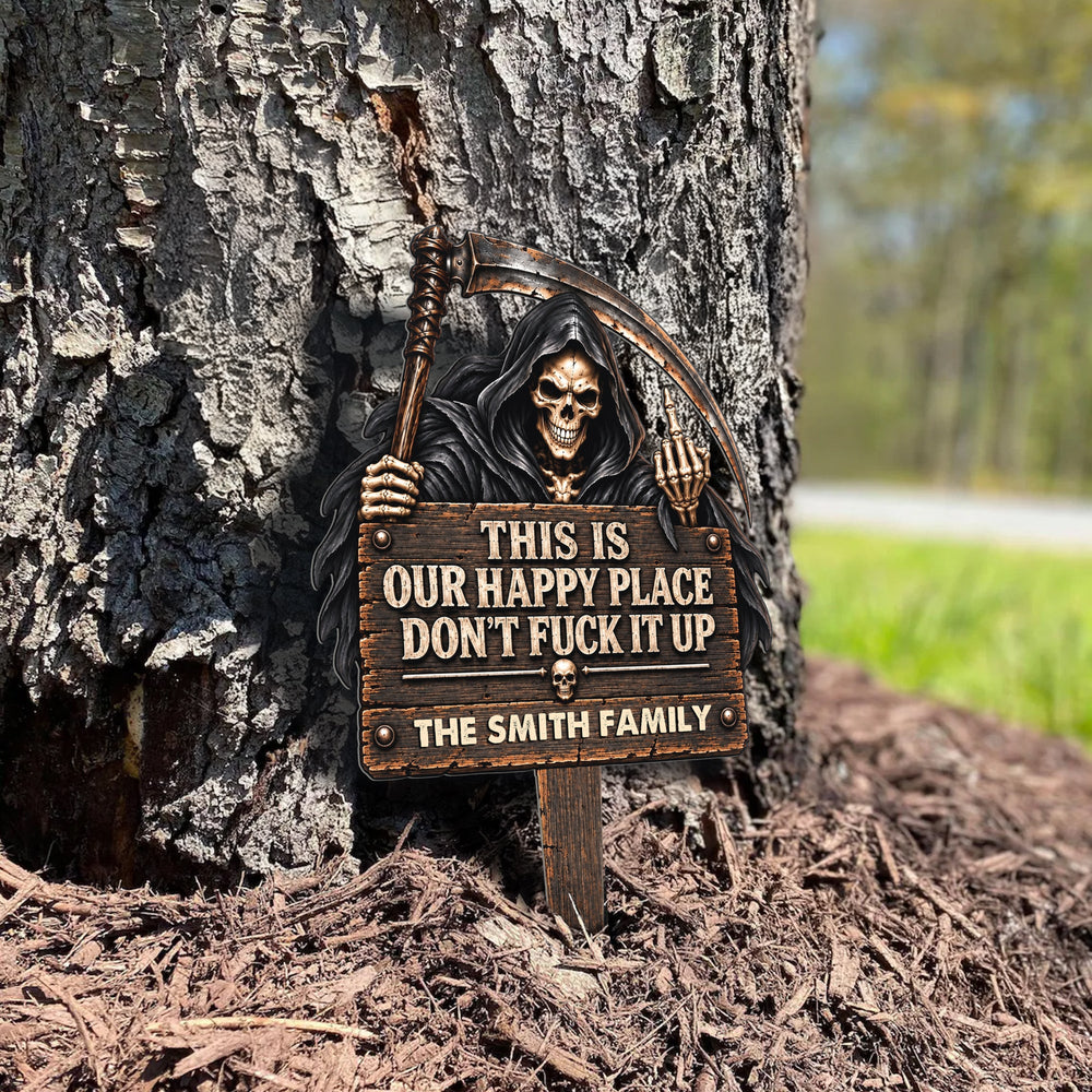 Personalized Funny Halloween Metal Garden Stake Yard Sign