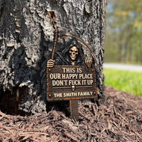 Personalized Funny Halloween Metal Garden Stake Yard Sign
