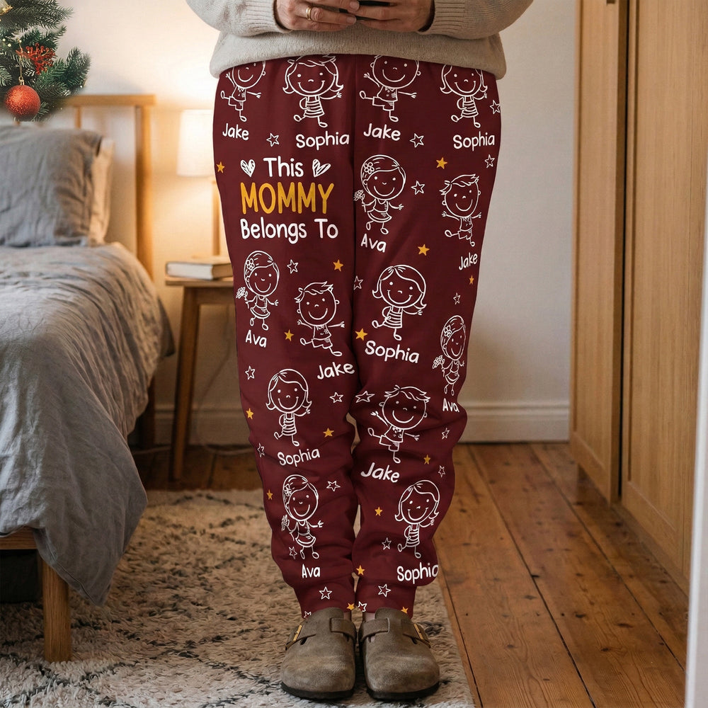 This Mommy Belongs To Doodle - Personalized Sweatpants, Lounge Pants With Pockets