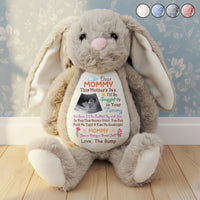 This Mother's Day I'll Be Snuggled Up In Your Tummy - Personalized Bunny Plush