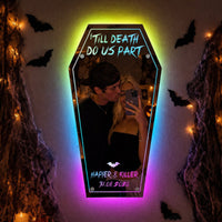 Till Death Do Us Part - Personalized Coffin Shaped LED Mirror