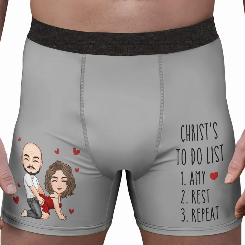 To Do List Naughty Couple Anniversary Gift - Personalized Men's Boxer Brief