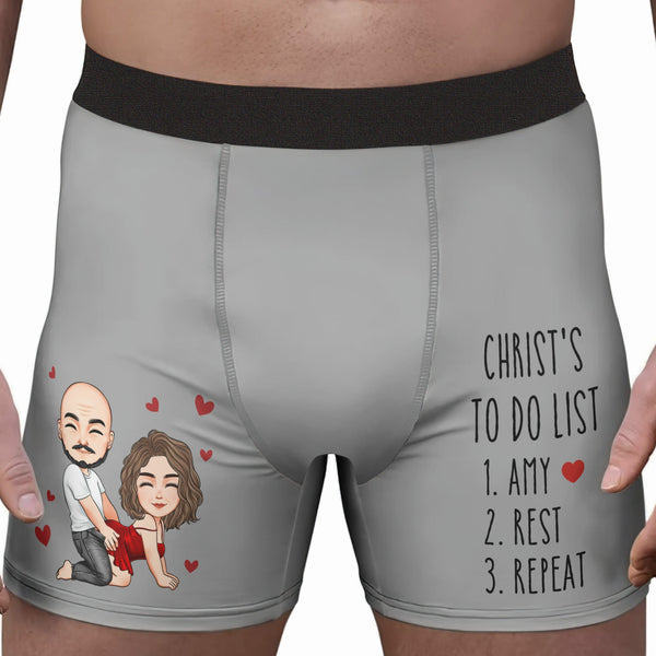 To Do List Naughty Couple Anniversary Gift - Personalized Men's Boxer Brief