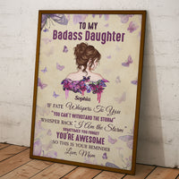 To My Badass Daughter Remember I Love You - Personalized Poster