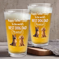 To The World's Best Dog Dad - Personalized Beer Glass