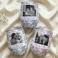 Toile De Jouy Custom Vintage Photo Mom And Children - Thank You Gifts For Mom - Personalized Wine Tumbler