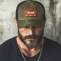 Father's Day Gifts, Top Dad, Grandpa, Papa - With Kids' Names - Personalized Leather Patch Hat