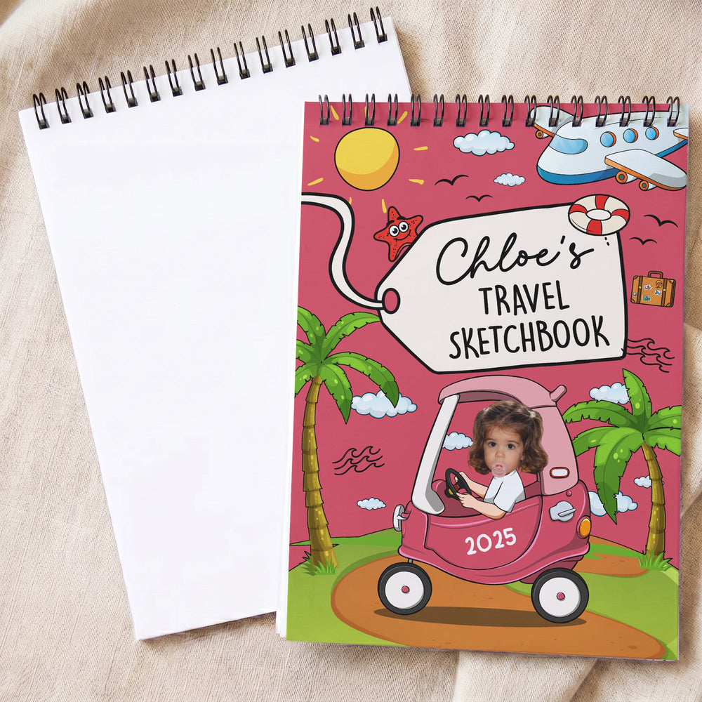Travel Journal For Kids Holiday Activity Book - Personalized Sketch Book
