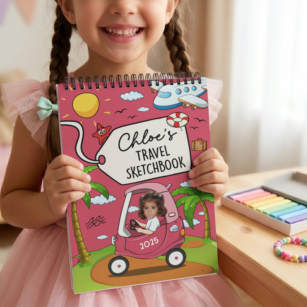 Travel Journal For Kids Holiday Activity Book - Personalized Sketch Book