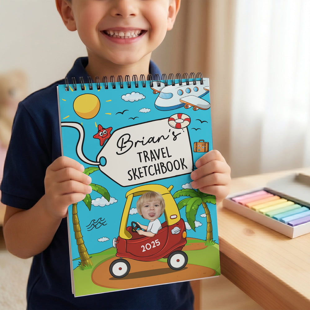 Travel Journal For Kids Holiday Activity Book - Personalized Sketch Book