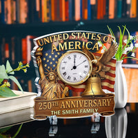 USA 250th Anniversary - Personalized Acrylic Desk Clock
