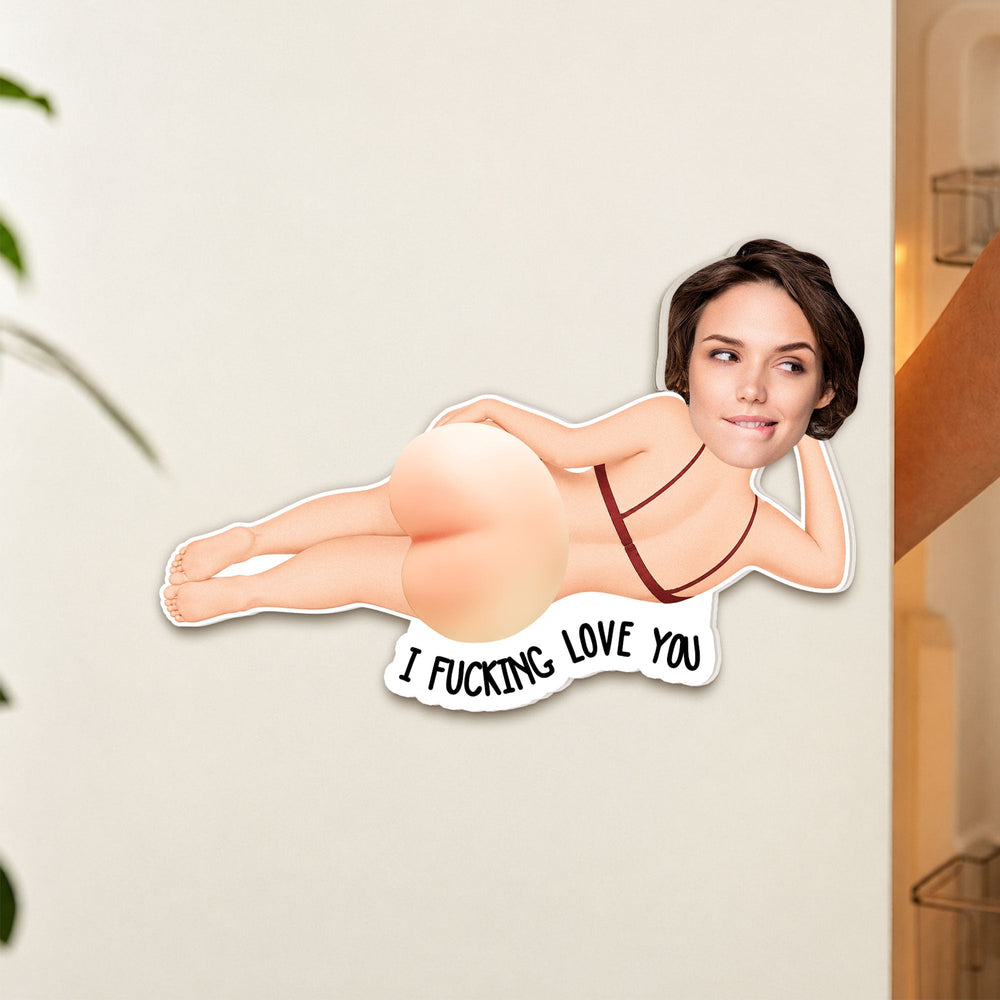 Custom Face Squishy Fridge Magnet - Funny I Fucking Love You Gift for Him