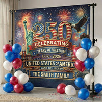Usa 250th Anniversary Backdrop Semiquincentennial 1776-2026 - Personalized Backdrop