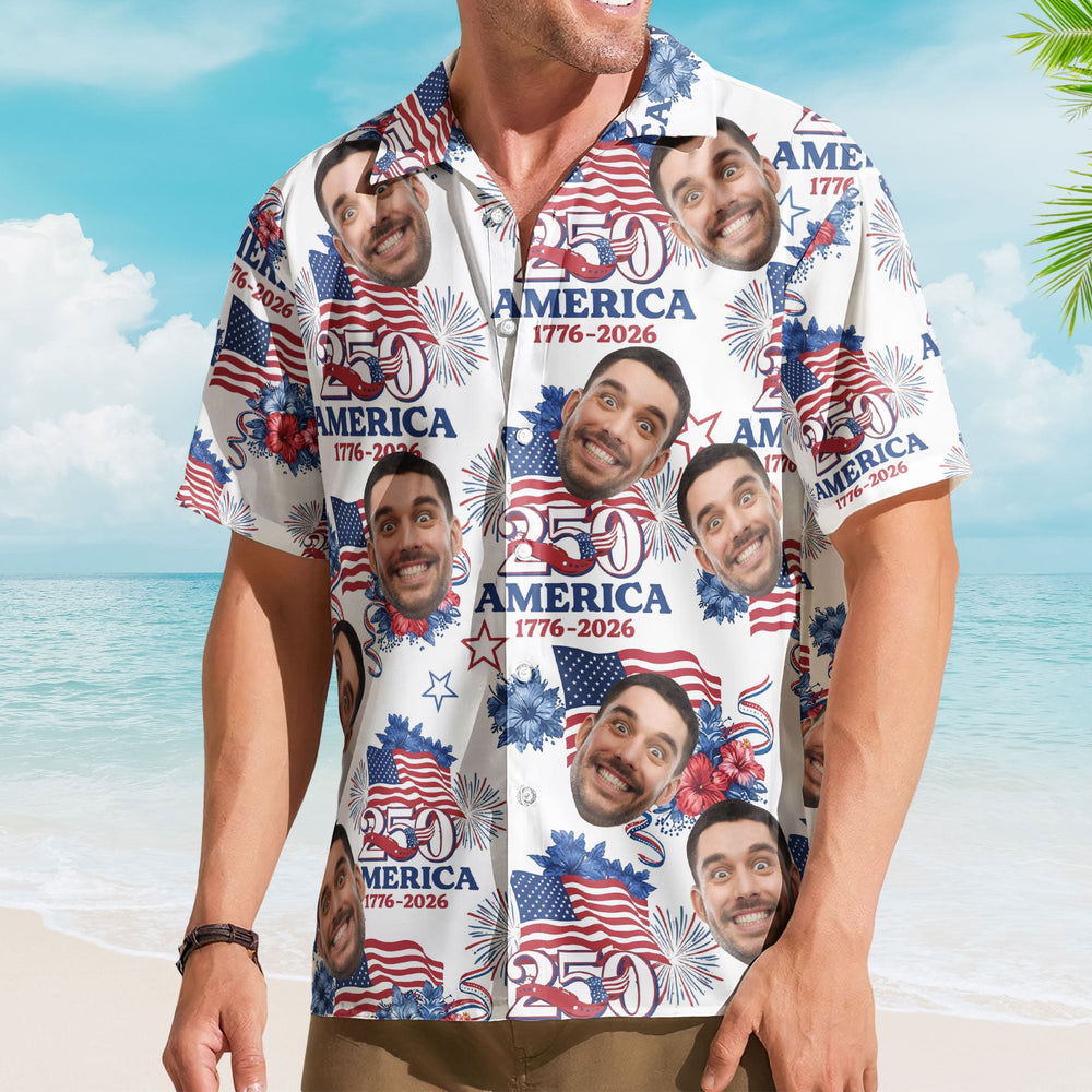 Usa 250th Anniversary Semiquincentennial Custom Photo - Personalized Hawaiian Shirt
