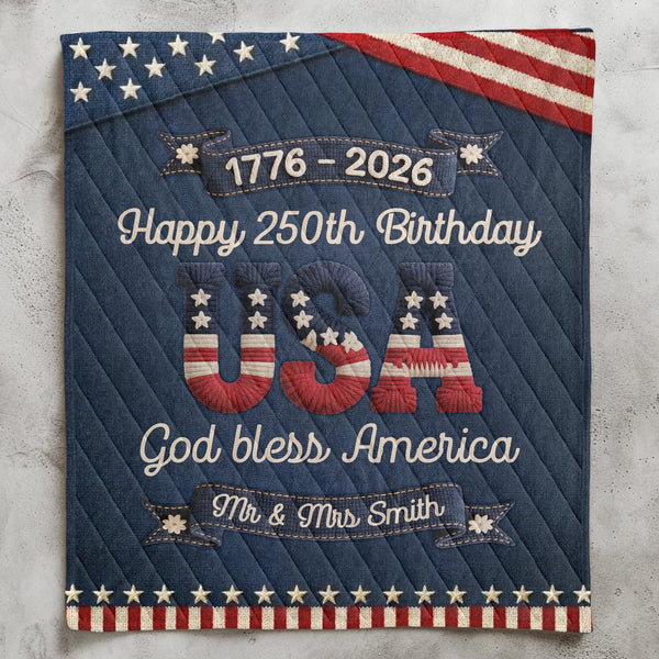 USA 250Th Birthday Faux Yarn Pattern - Custom Blanket
