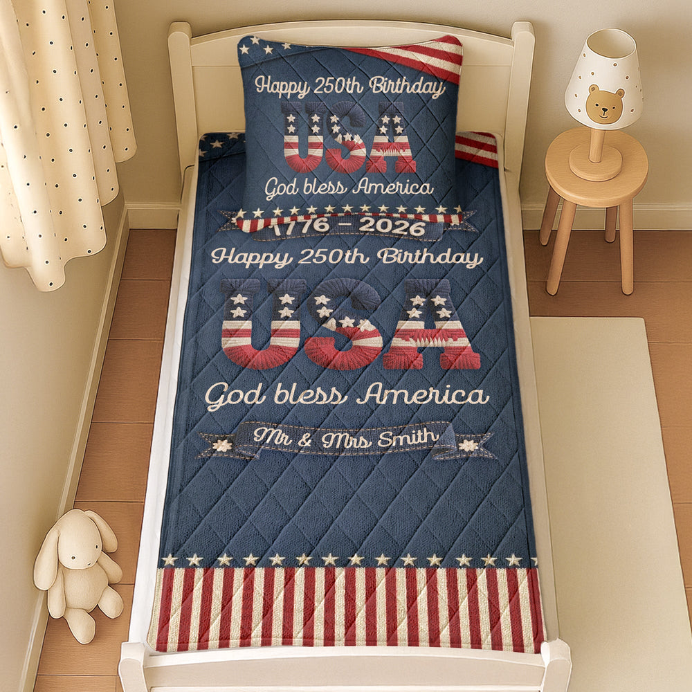 USA 250Th Birthday Faux Yarn Pattern - Custom Blanket