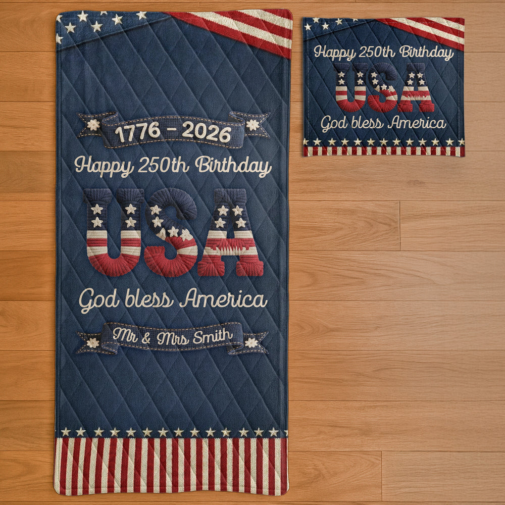 USA 250Th Birthday Faux Yarn Pattern - Custom Blanket