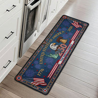 USA 250 Years Of Freedom Faux Pattern - Personalized Runner Rug