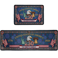 USA 250 Years Of Freedom Faux Pattern - Personalized Runner Rug