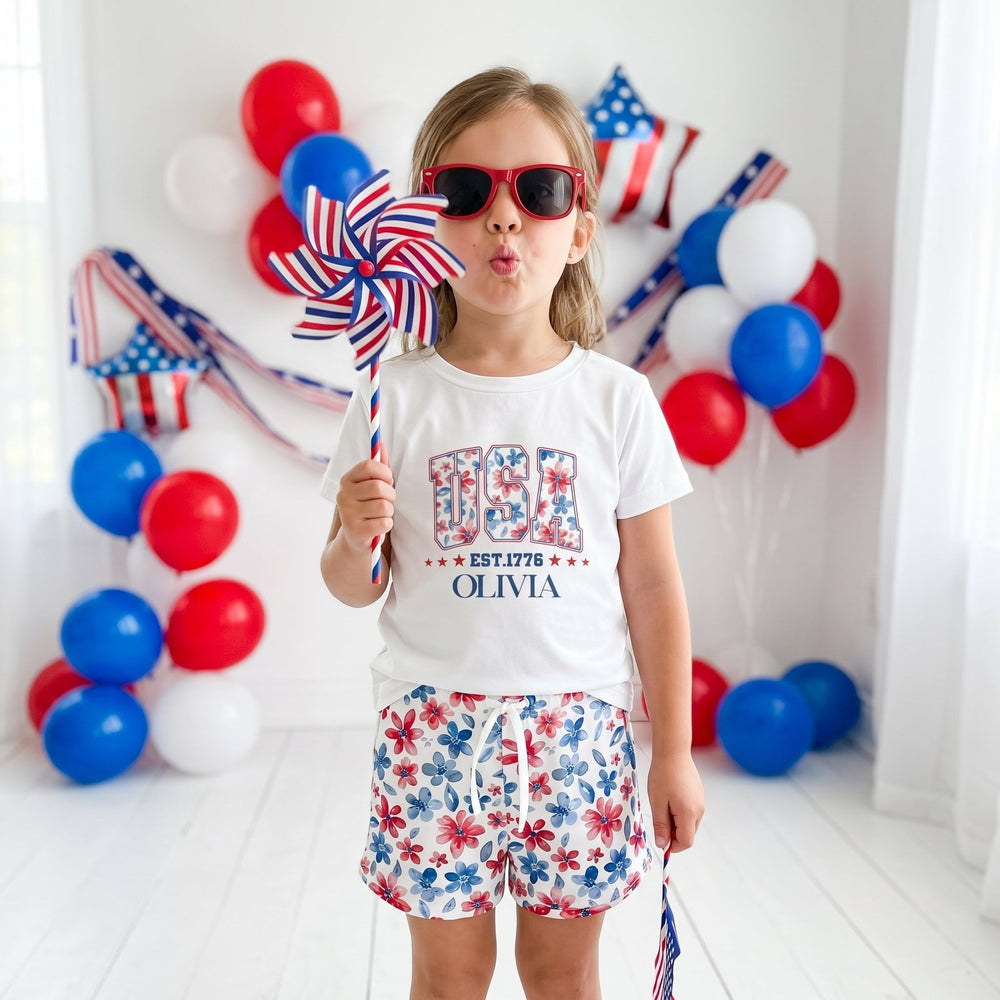 USA Est. 1776 250th Birthday - Personalized Kids Clothing Set