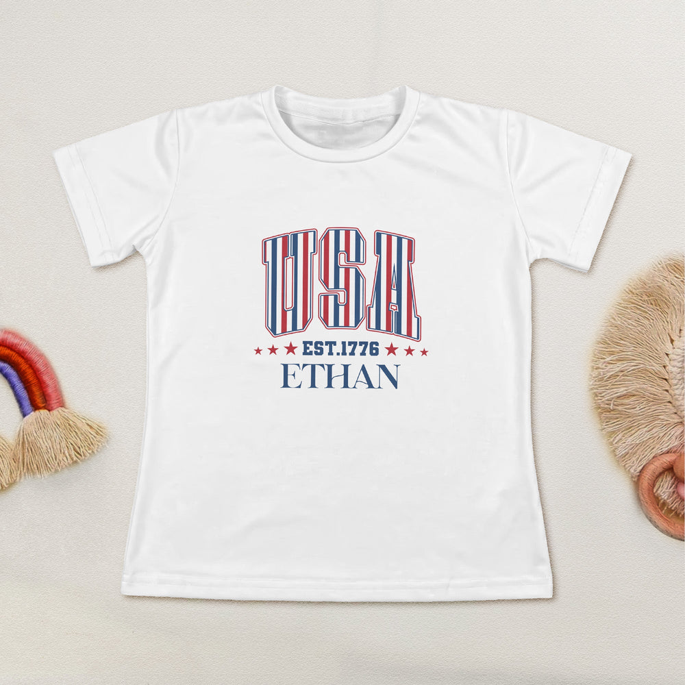 USA Est. 1776 250th Birthday - Personalized Kids Clothing Set