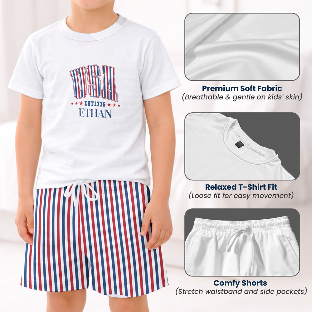 USA Est. 1776 250th Birthday - Personalized Kids Clothing Set