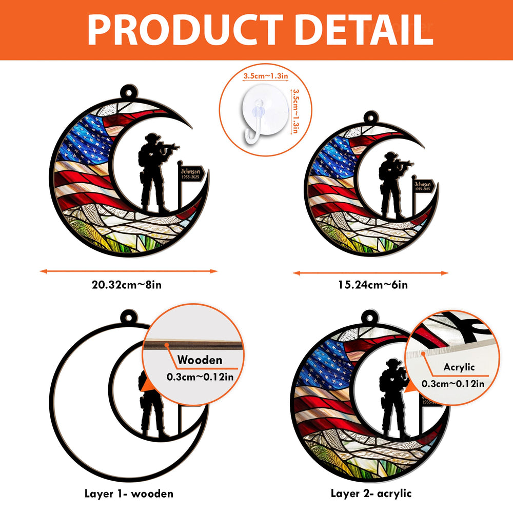 Veteran Memorial 250th Anniversary Tribute - Personalized Window Hanging Suncatcher