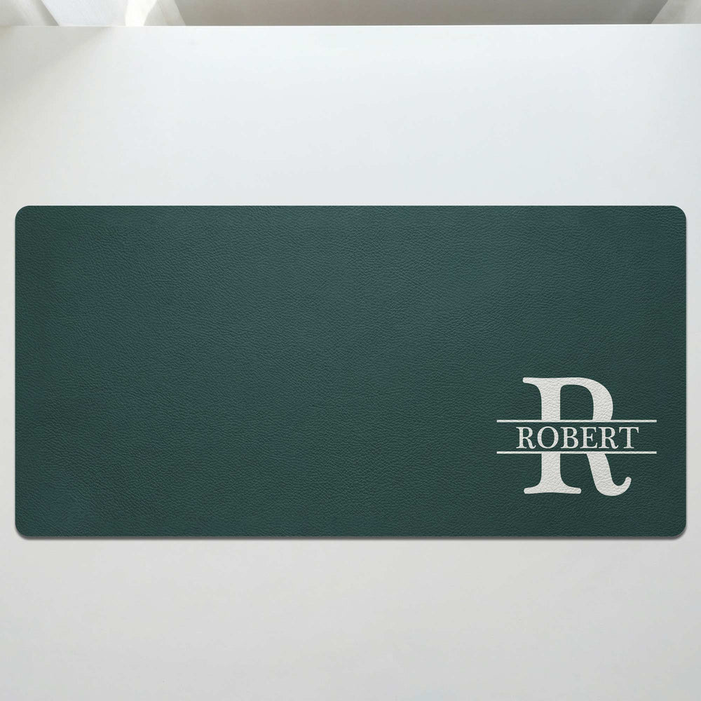 Vintage Monogram, Custom Name For Him, Son, Husband, Coworker, Boss - Personalized Desk Mat
