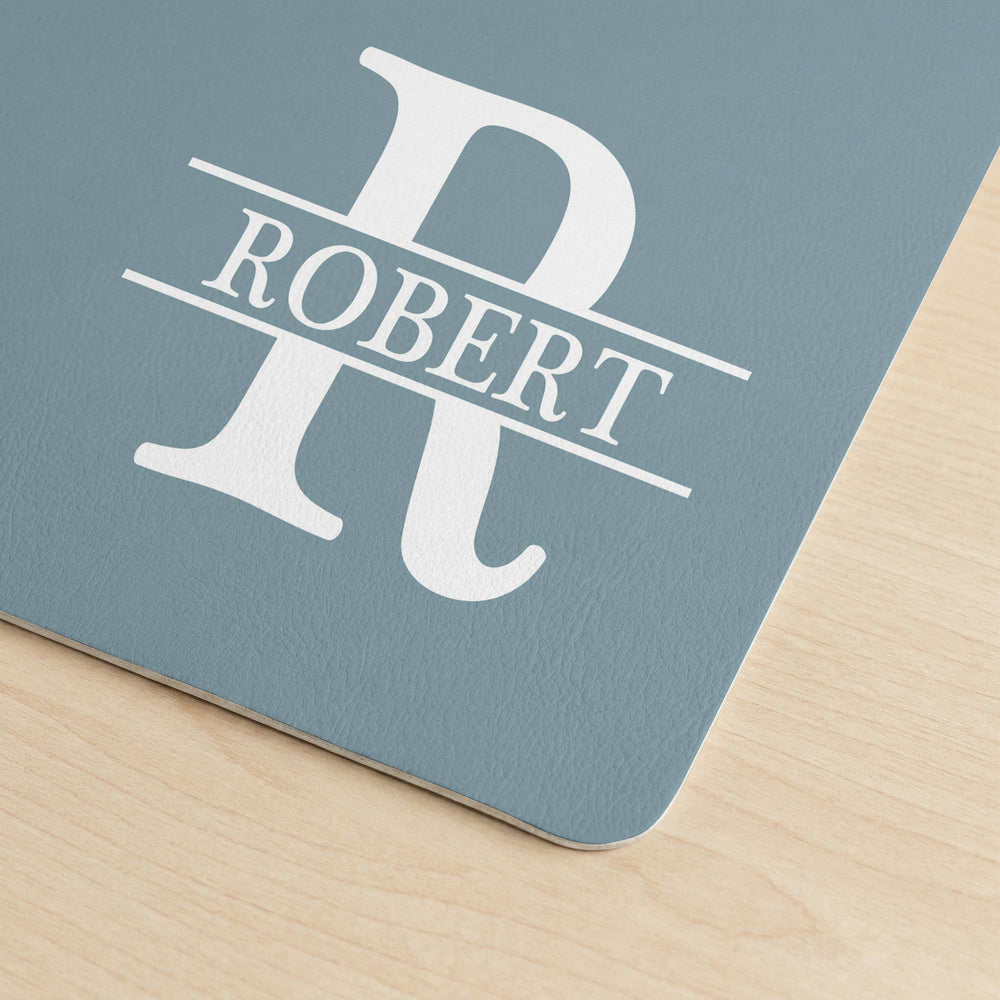 Vintage Monogram, Custom Name For Him, Son, Husband, Coworker, Boss - Personalized Desk Mat