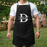 Vintage Monogram, Custom Name Gift For Him - Personalized Apron