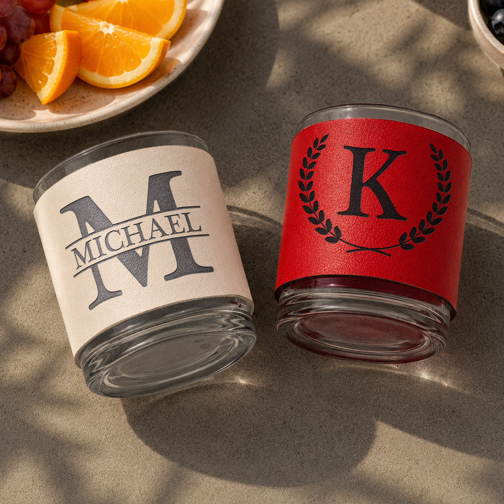 Vintage Monogram Custom Name - Personalized Whiskey Glass