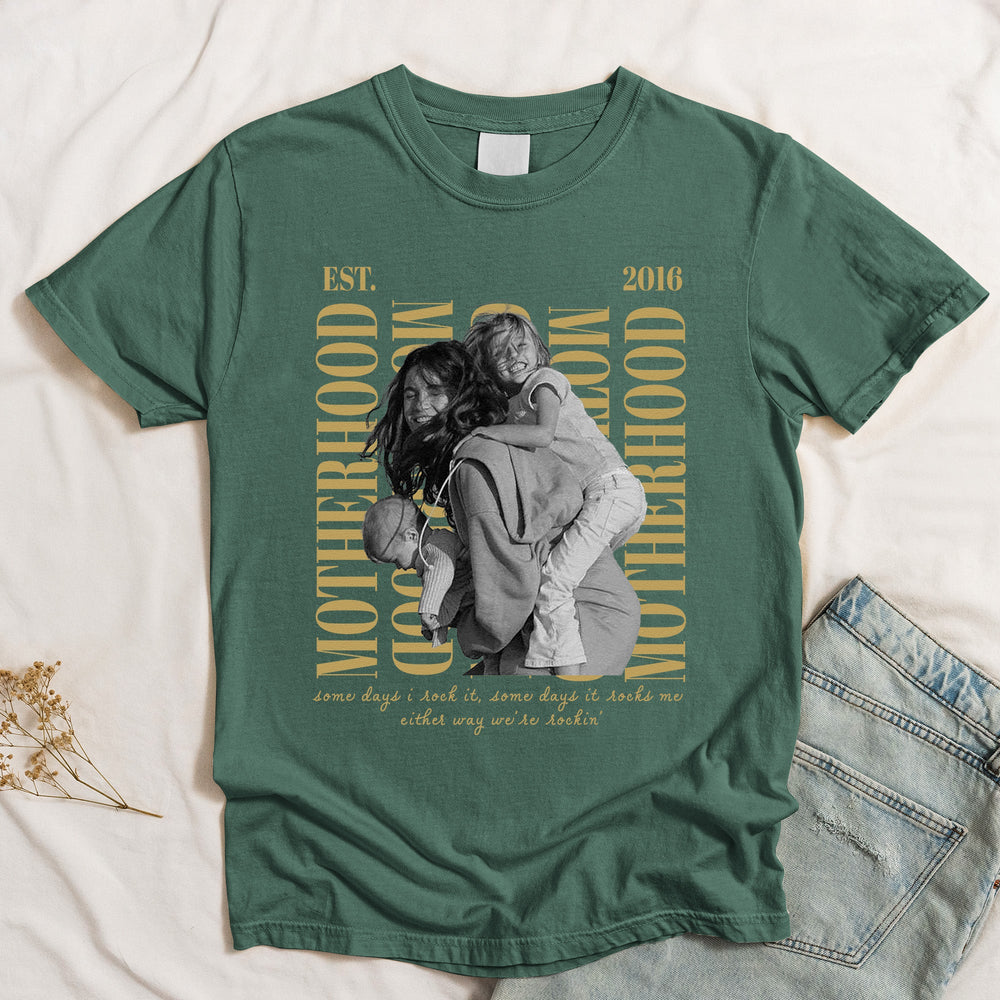 Vintage Motherhood Photo Shirt Trendy Mama Shirt - Personalized Shirt