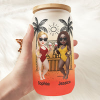 Warning! The Girls Are Drinking Again - Summer Besties Trip - Personalized Frosted Glass Cup