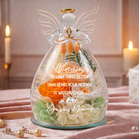 Watching You Be A Mom Gift For Daughter From Mom - Personalized Flower In Glass Angel Figurines